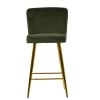 Wellington Bar Stool in Olive Green Velvet with High Backrest