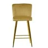 Wellington Bar Stool in Camel Velvet with High Backrest