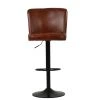 Polperro Bar Stool in Vintage Brown Leather with High Backrest