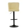 Polperro Bar Stool in Cream Leather with High Backrest
