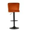 Polperro Bar Stool in Burnt Orange Velvet with High Backrest