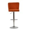 Penwith Bar Stool in Burnt Orange Velvet with High Backrest