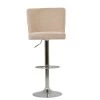 Penwith Bar Stool in Natural Cream Fabric with High Backrest