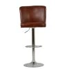 Penwith Bar Stool in Vintage Brown Leather with High Backrest