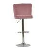 Penwith Bar Stool in Pink Velvet with High Backrest