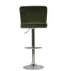 Penwith Bar Stool in Olive Green Velvet with High Backrest