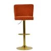 Marazion Bar Stool in Orange Fabric with High Backrest