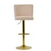 Marazion Bar Stool in Natural Cream Fabric with High Backrest