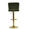 Marazion Bar Stool in Olive Green Velvet with High Backrest