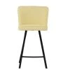 Lynton Bar Stool in Cream Leather with High Backrest