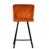 Lynton Bar Stool in Burnt Orange Velvet with High Backrest
