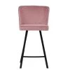 Lynton Bar Stool in Pink Velvet with High Backrest