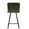 Lynton Bar Stool in Olive Green Velvet with High Backrest