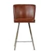 Dartmoor Bar Stool in Vintage Brown Leather with High Backrest