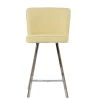 Dartmoor Bar Stool in Cream Leather with High Backrest
