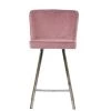 Dartmoor Bar Stool in Pink Velvet with High Backrest