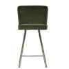 Dartmoor Bar Stool in Olive Green Velvet with High Backrest