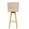 Boden Bar Stool in Natural Cream Fabric with High Backrest