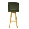 Boden Bar Stool in Olive Green Velvet with High Backrest