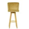 Boden Bar Stool in Camel Velvet with High Backrest