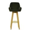 Karlstad Bar Stool in Olive Green Velvet