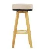 Nybro Bar Stool in Natural Cream Fabric