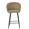 Novara Bar Stool in Fawn Brown Fabric with Armrests