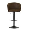 Franklin Bar Stool in Aged Brown Leather with Armrests
