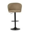 Franklin Bar Stool in Fawn Brown Fabric with Armrests