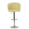 Kenton Bar Stool in Cream Leather with Armrests