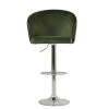 Kenton Bar Stool in Olive Green Velvet with Armrests