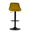 Fleur Bar Stool in Yellow Velvet