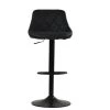 Fleur Bar Stool in Black Leather