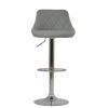 Flo Bar Stool in Grey Leather