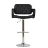 Chase Bar Stool in Black Leather with Armrests