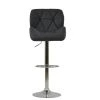 Eris Bar Stool in Dark Grey Leather with High Backrest