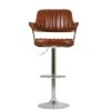 Perona Bar Stool in Vintage Brown Leather with Armrests