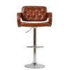 Chase Bar Stool in Vintage Brown Leather with Armrests