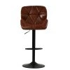 Cedar Bar Stool in Vintage Brown Leather with High Backrest