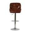 Eris Bar Stool in Vintage Brown Leather with High Backrest