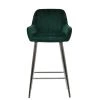 Hamilton Bar Stool in Emerald Green Velvet & Chrome Base