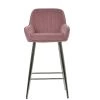 Hamilton Bar Stool in Pink Velvet & Chrome Base