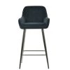 Hamilton Bar Stool in Dark Grey Velvet & Chrome Base