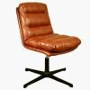 Cowper Office Chair in Vintage Brown Leather & Black Base