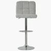 Cuban Bar Stool in Stone Grey Boucle