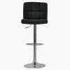 Cuban Bar Stool in Black Leather