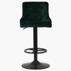 Dakota Bar Stool in Emerald Green Velvet with High Backrest