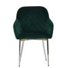 Opus Carver Dining Chair in Emerald Green Velvet & Chrome Base