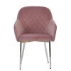 Opus Carver Dining Chair in Pink Velvet & Chrome Base