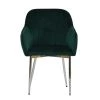 Lule Carver Dining Chair in Emerald Green Velvet & Chrome Base
